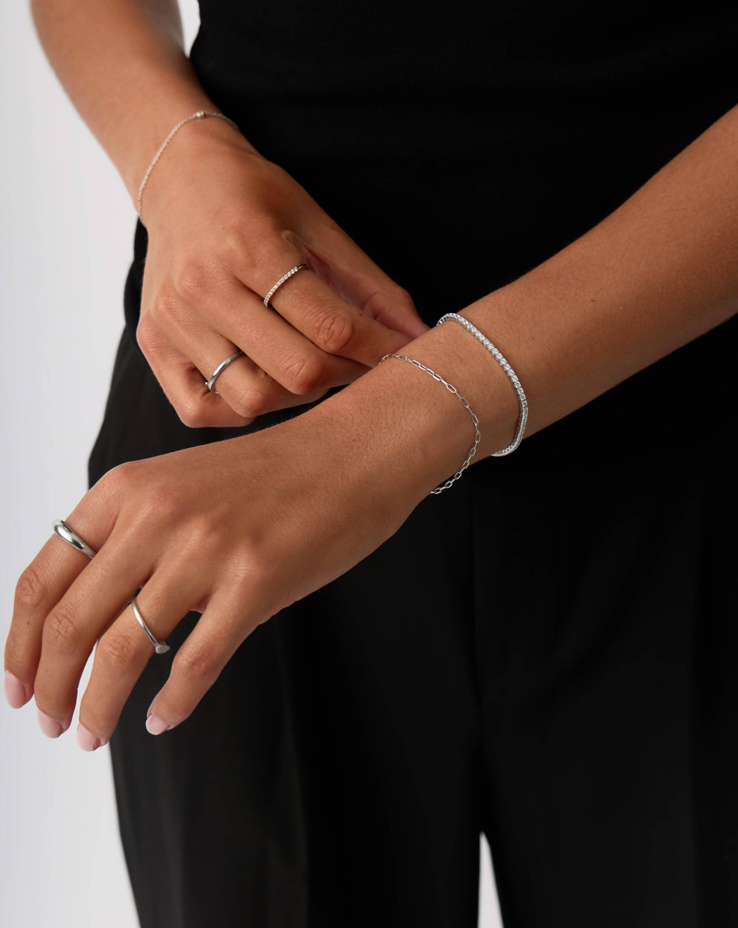 Solid Gold Diamond Tennis Bracelet | 14k Solid White Gold Lab Grown Diamonds Bracelets Missoma 