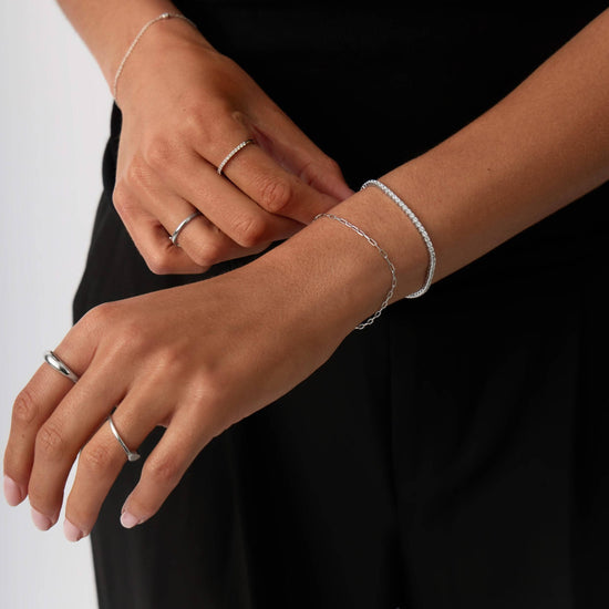 Solid Gold Diamond Tennis Bracelet | 14k Solid White Gold Lab Grown Diamonds Bracelets Missoma 