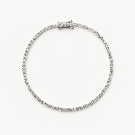 Solid Gold Diamond Tennis Bracelet | 14k Solid White Gold Lab Grown Diamonds Bracelets Missoma 