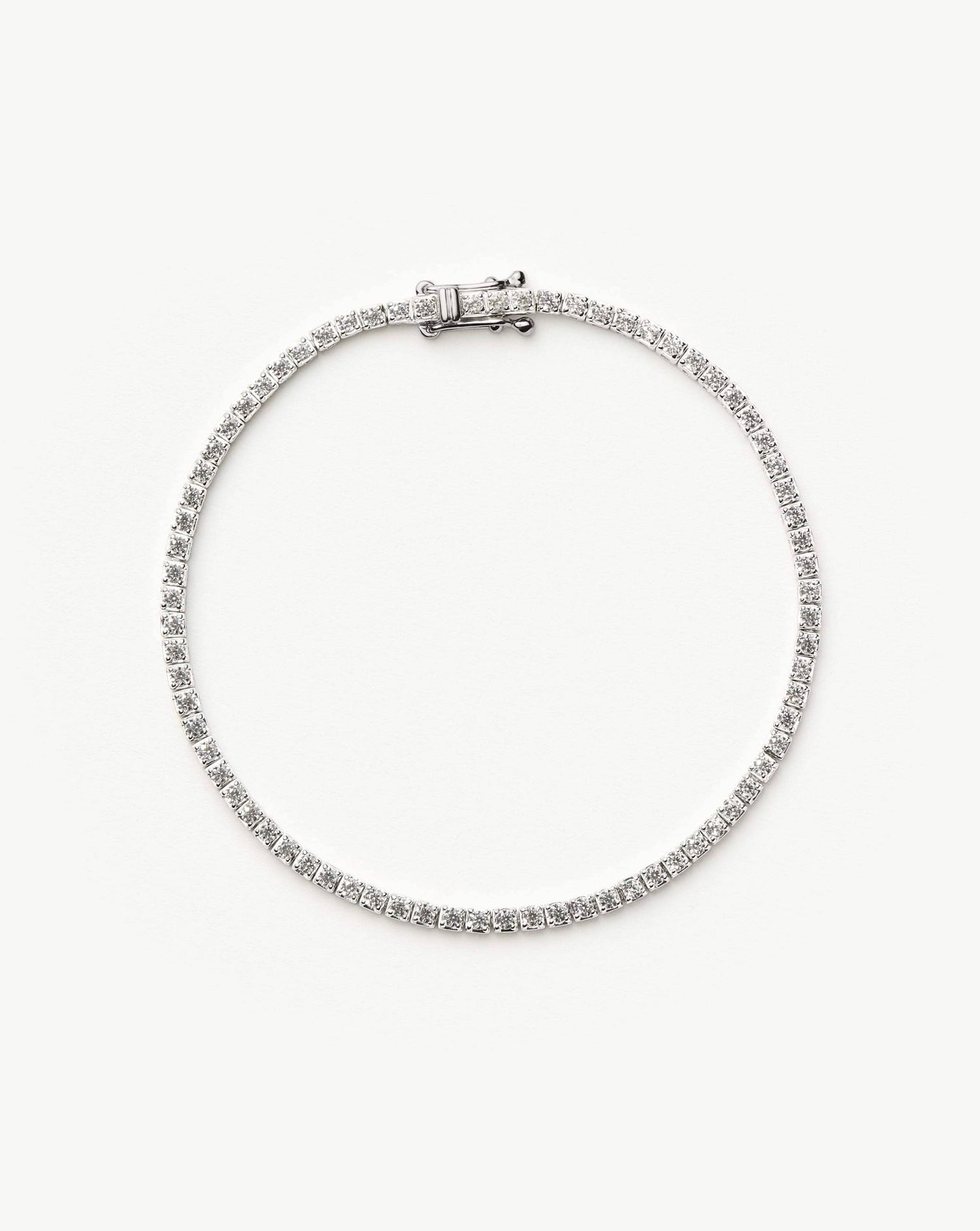 Solid Gold Diamond Tennis Bracelet | 14k Solid White Gold Lab Grown Diamonds Bracelets Missoma 