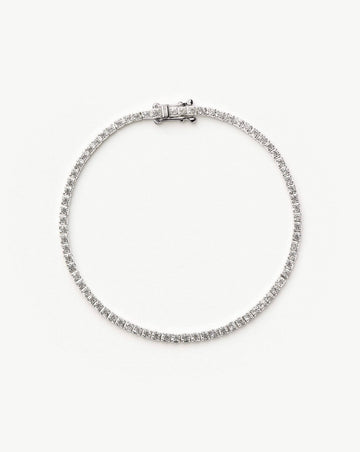 Solid Gold Diamond Tennis Bracelet | 14k Solid White Gold Lab Grown Diamonds Bracelets Missoma 