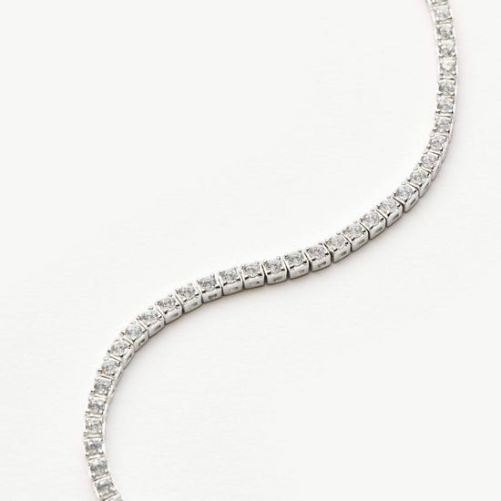 Solid Gold Diamond Tennis Bracelet | 14k Solid White Gold Lab Grown Diamonds Bracelets Missoma 