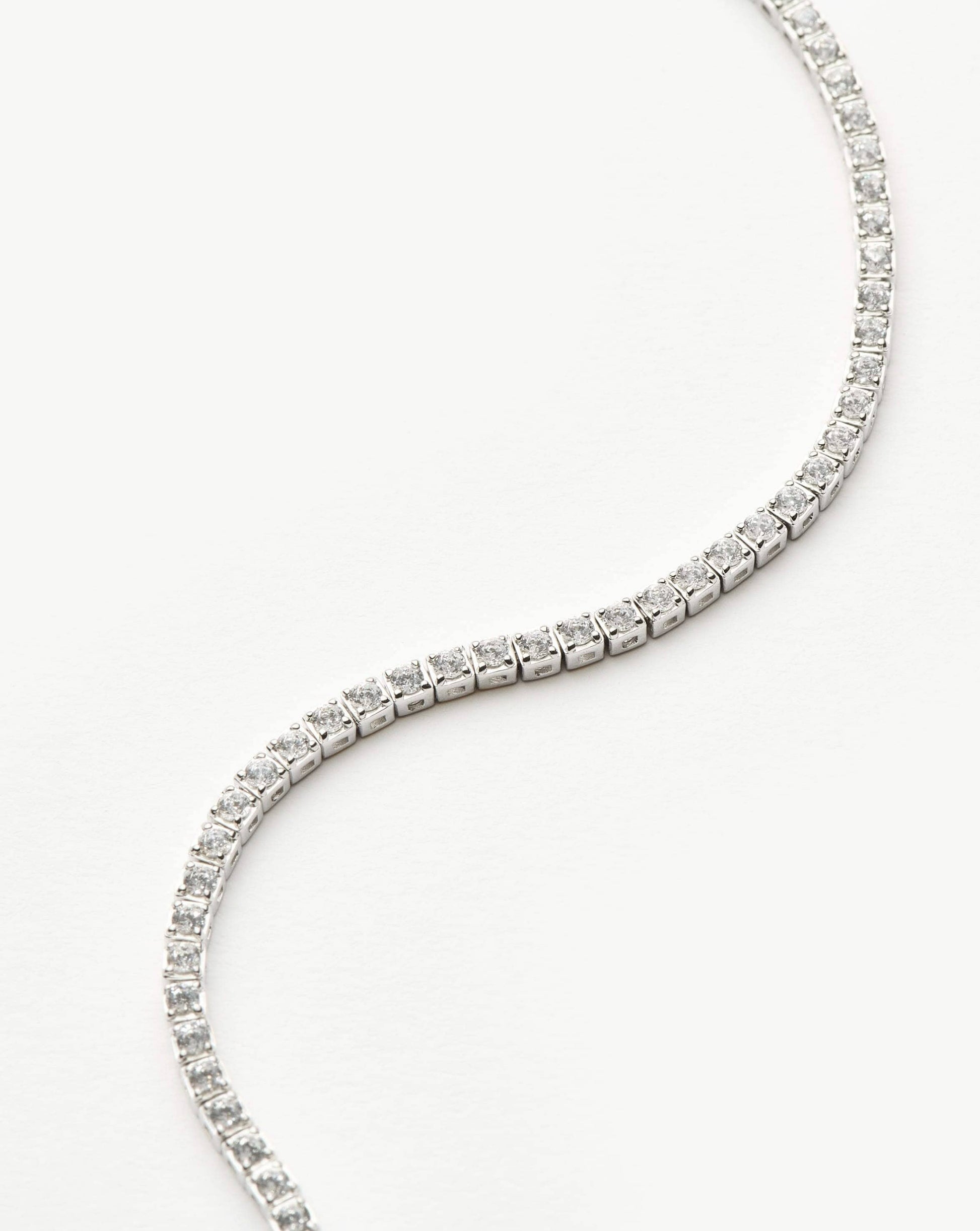 Solid Gold Diamond Tennis Bracelet | 14k Solid White Gold Lab Grown Diamonds Bracelets Missoma 