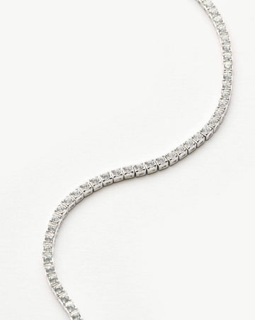 Solid Gold Diamond Tennis Bracelet | 14k Solid White Gold Lab Grown Diamonds Bracelets Missoma 