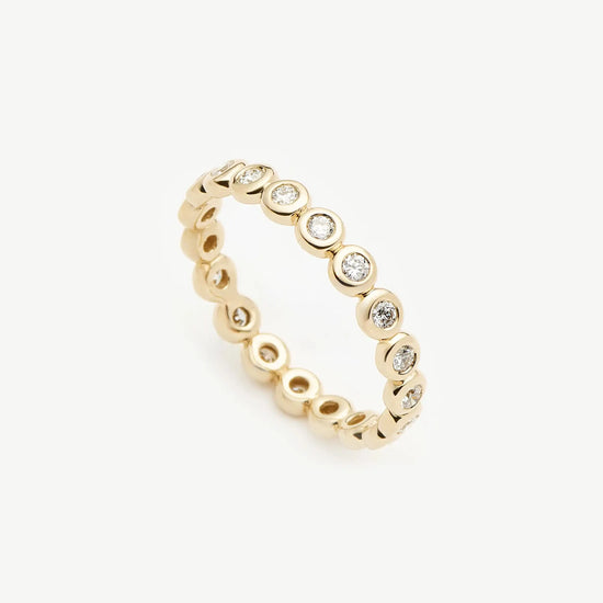 Solid Gold Diamond Tennis Eternity Ring | 9k Yellow Gold Rings Missoma 