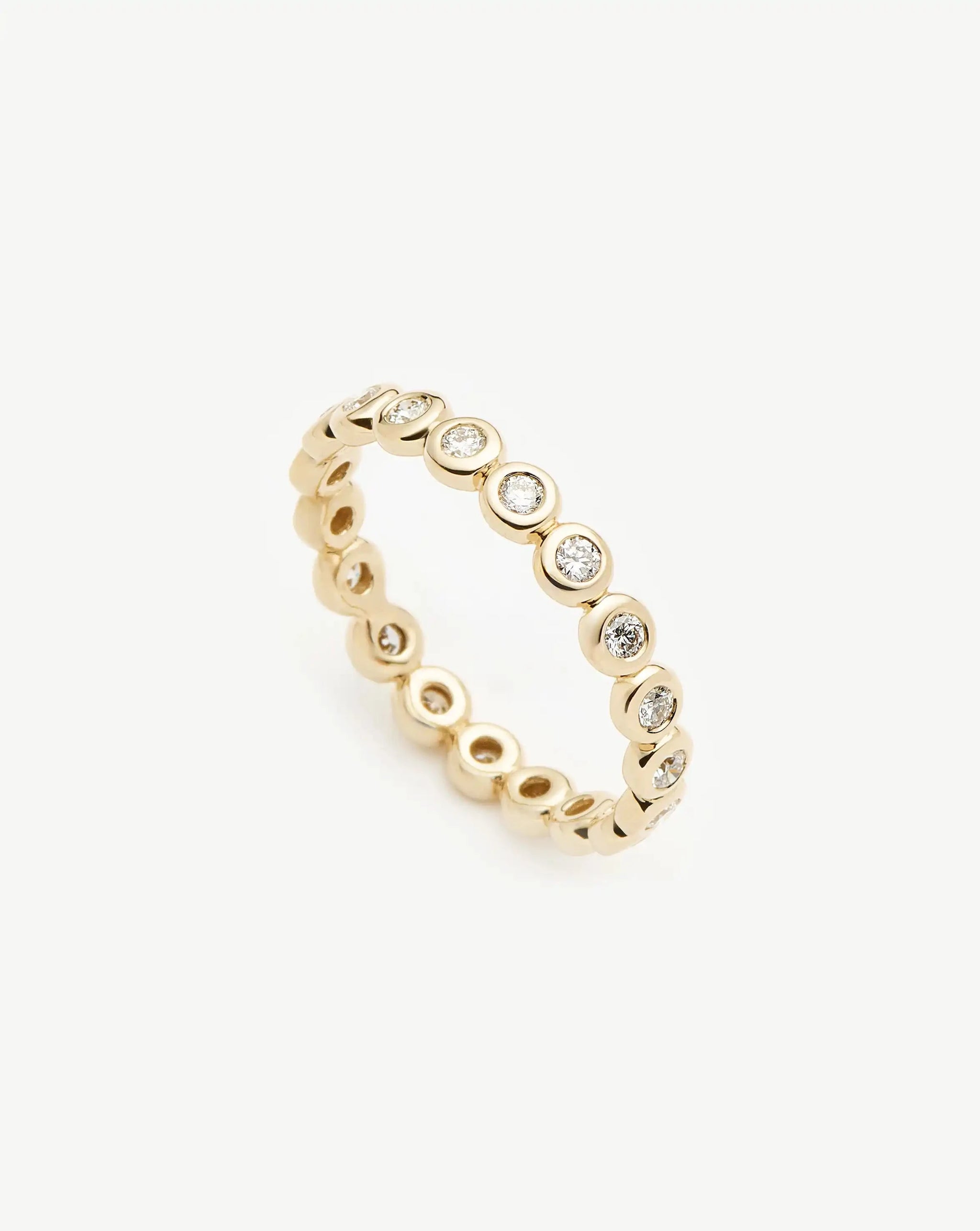 Solid Gold Diamond Tennis Eternity Ring | 9k Yellow Gold Rings Missoma 
