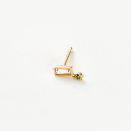 Solid Gold Emerald Single Drop Stud Earring Earrings Missoma 