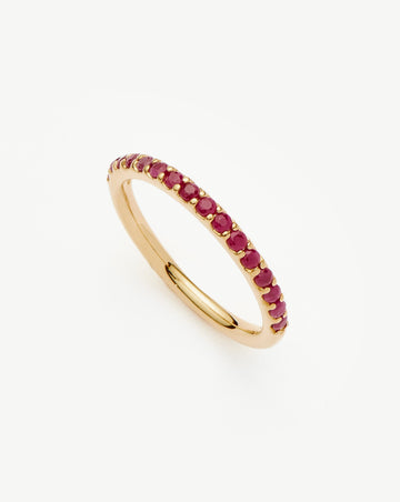 Solid Gold Half Eternity Ruby Ring | 9k Yellow Gold/Ruby Rings Missoma 