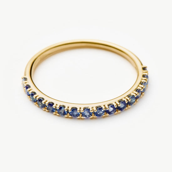 Solid Gold Half Sapphire Eternity Ring | 9k Yellow Gold/Sapphire Rings Missoma 