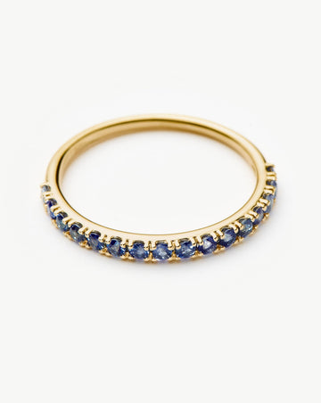 Solid Gold Half Sapphire Eternity Ring | 9k Yellow Gold/Sapphire Rings Missoma 