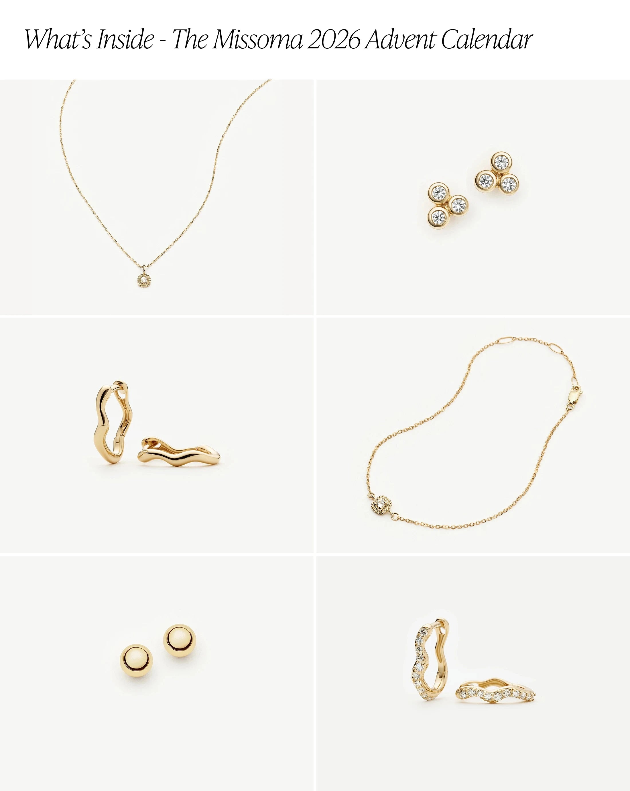 Solid Gold Jewelry Advent Calendar | 9k Solid Yellow Gold Advent Calendar Missoma 