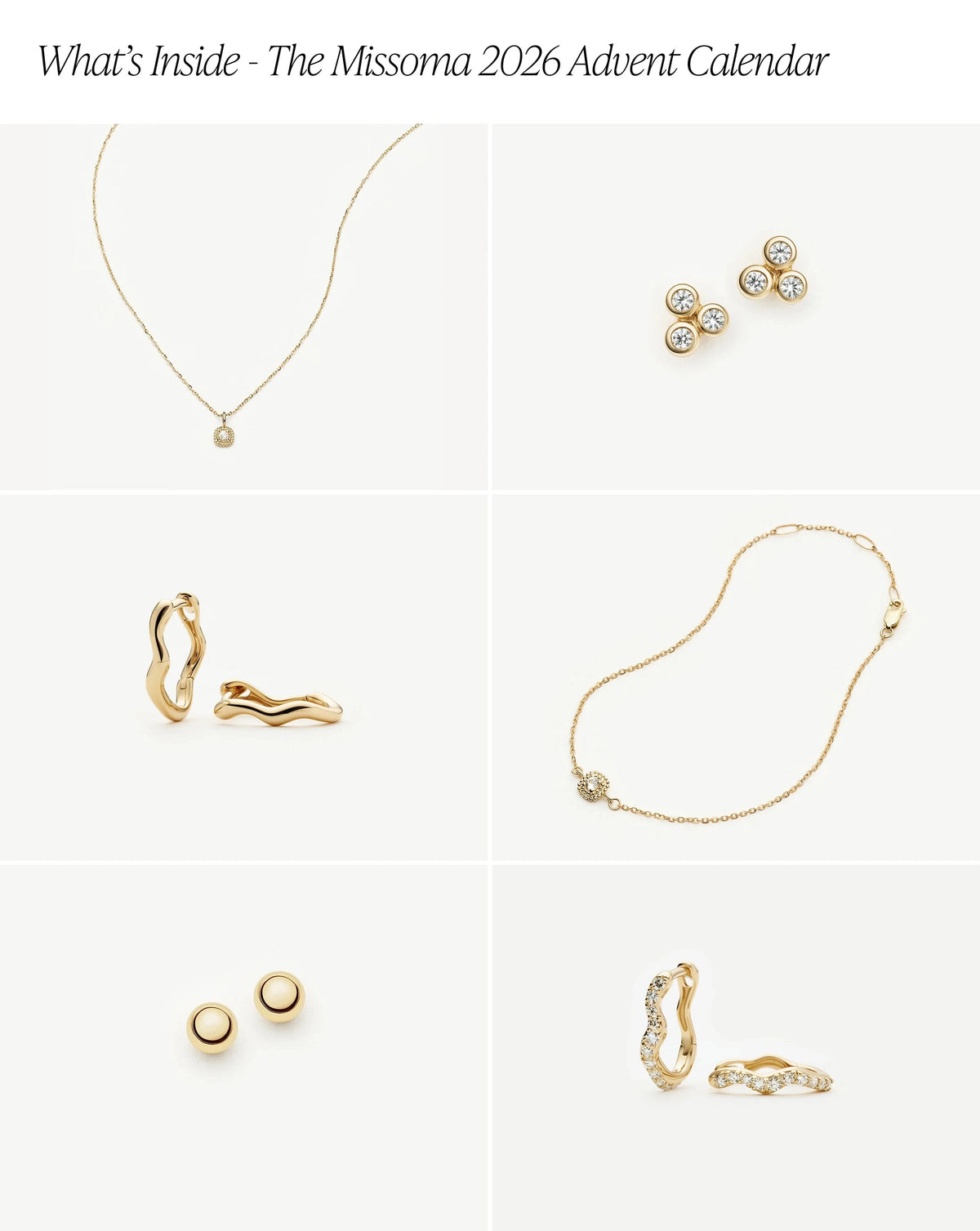 Solid Gold Jewelry Advent Calendar | 9k Solid Yellow Gold Advent Calendar Missoma 