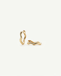 Solid Gold Molten Huggie Earrings | 9k Solid Yellow Gold Earrings Missoma 
