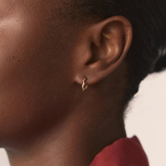 Solid Gold Molten Huggie Earrings | 9k Solid Yellow Gold Earrings Missoma 