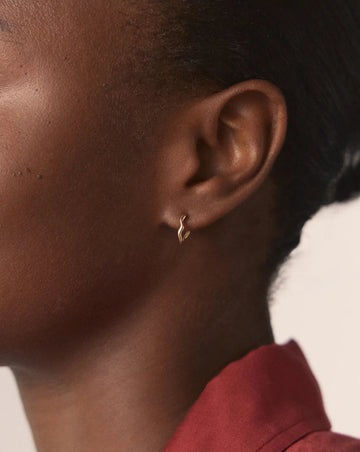 Solid Gold Molten Huggie Earrings | 9k Solid Yellow Gold Earrings Missoma 