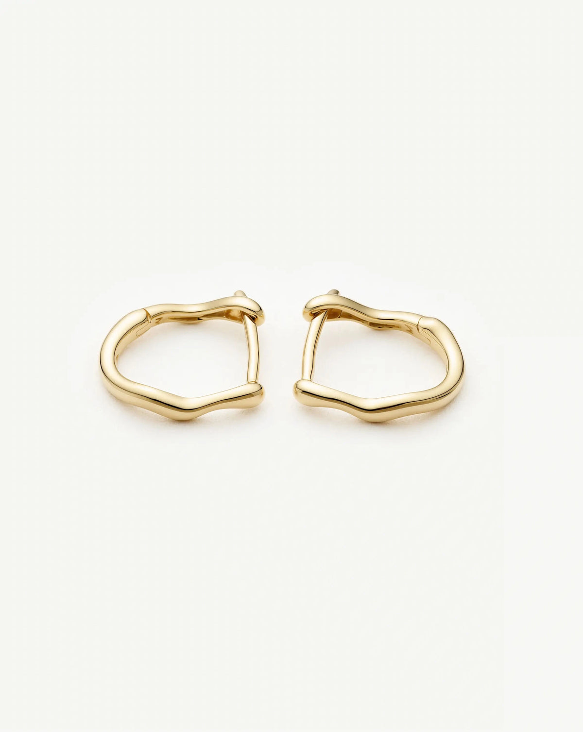 Solid Gold Molten Huggie Earrings | 9k Solid Yellow Gold Earrings Missoma 