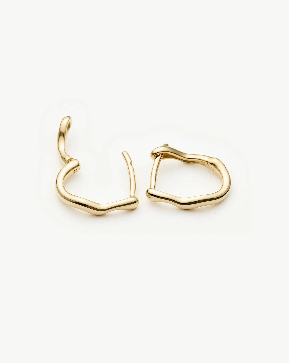 Solid Gold Molten Huggie Earrings | 9k Solid Yellow Gold Earrings Missoma 