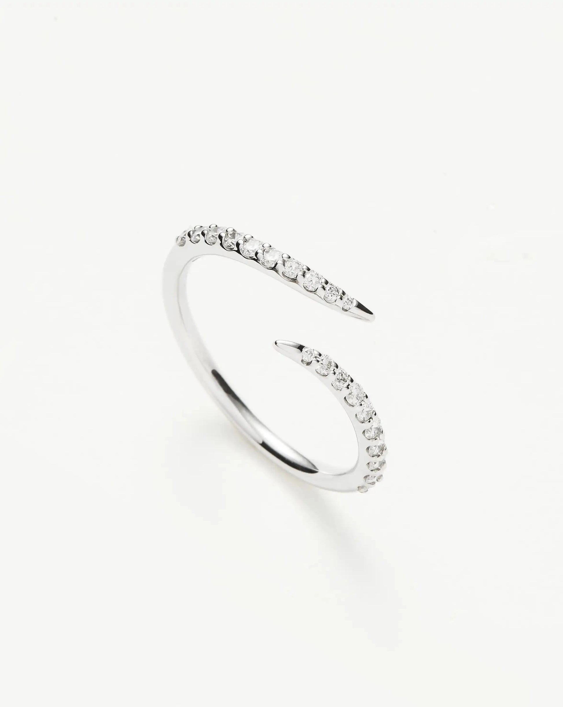 Solid Gold Open Claw Ring | 9k White Gold/Diamond Rings Missoma 