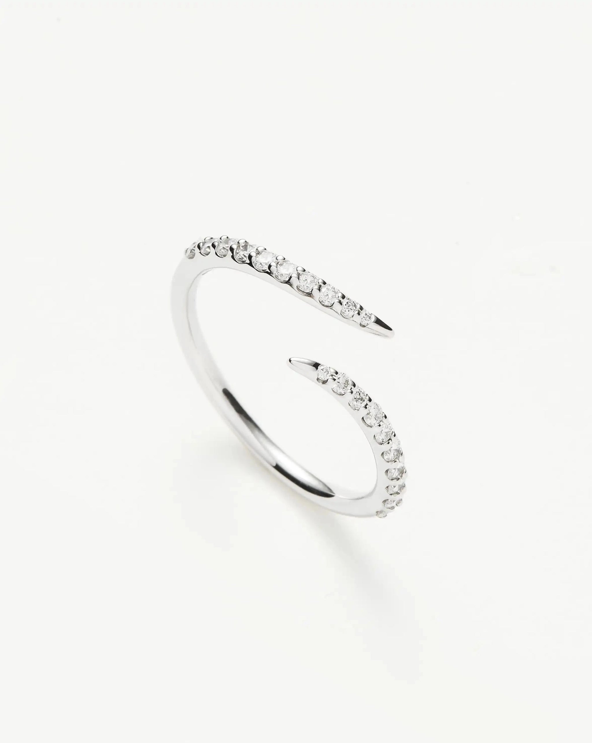 Solid Gold Open Claw Ring | 9k White Gold/Diamond Rings Missoma 