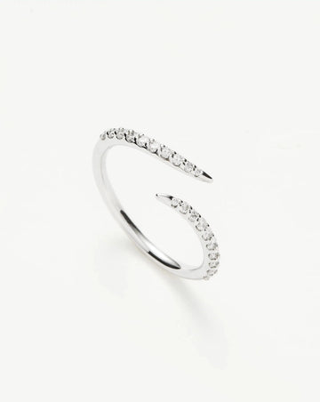 Solid Gold Open Claw Ring | 9k White Gold/Diamond Rings Missoma 