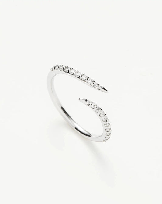 Solid Gold Open Claw Ring | 9k White Gold/Diamond Rings Missoma 