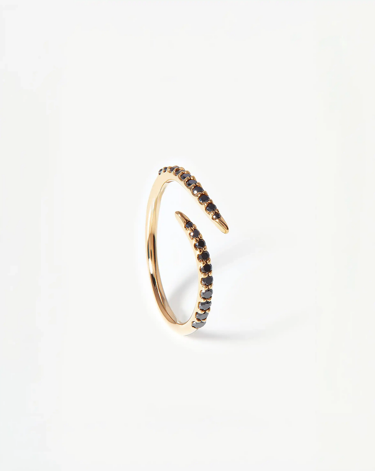 Solid Gold Open Claw Ring | 9k Yellow Gold/Black Diamond Rings Missoma 