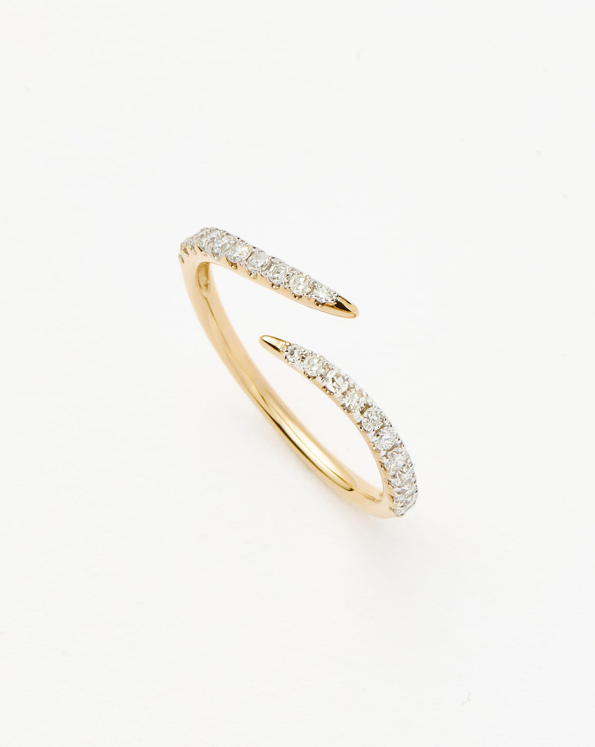 Solid Gold Open Claw Ring | 9k Yellow Gold/Diamond Rings Missoma 