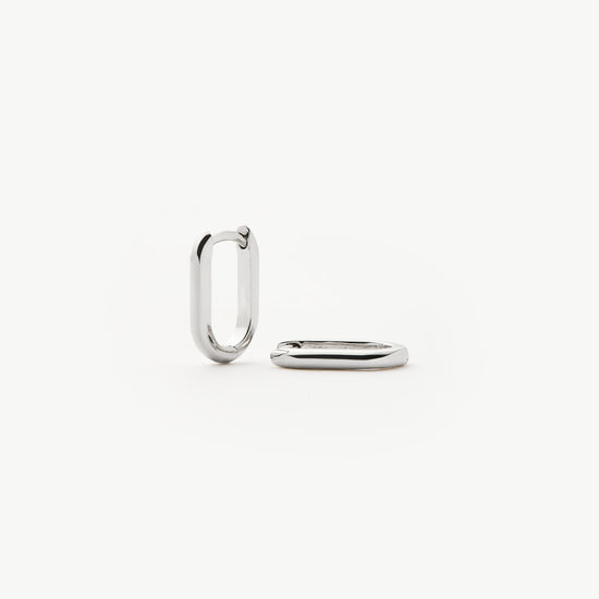 Solid Gold Ovate Mini Hoop Earrings | 9k White Gold Earrings Missoma 