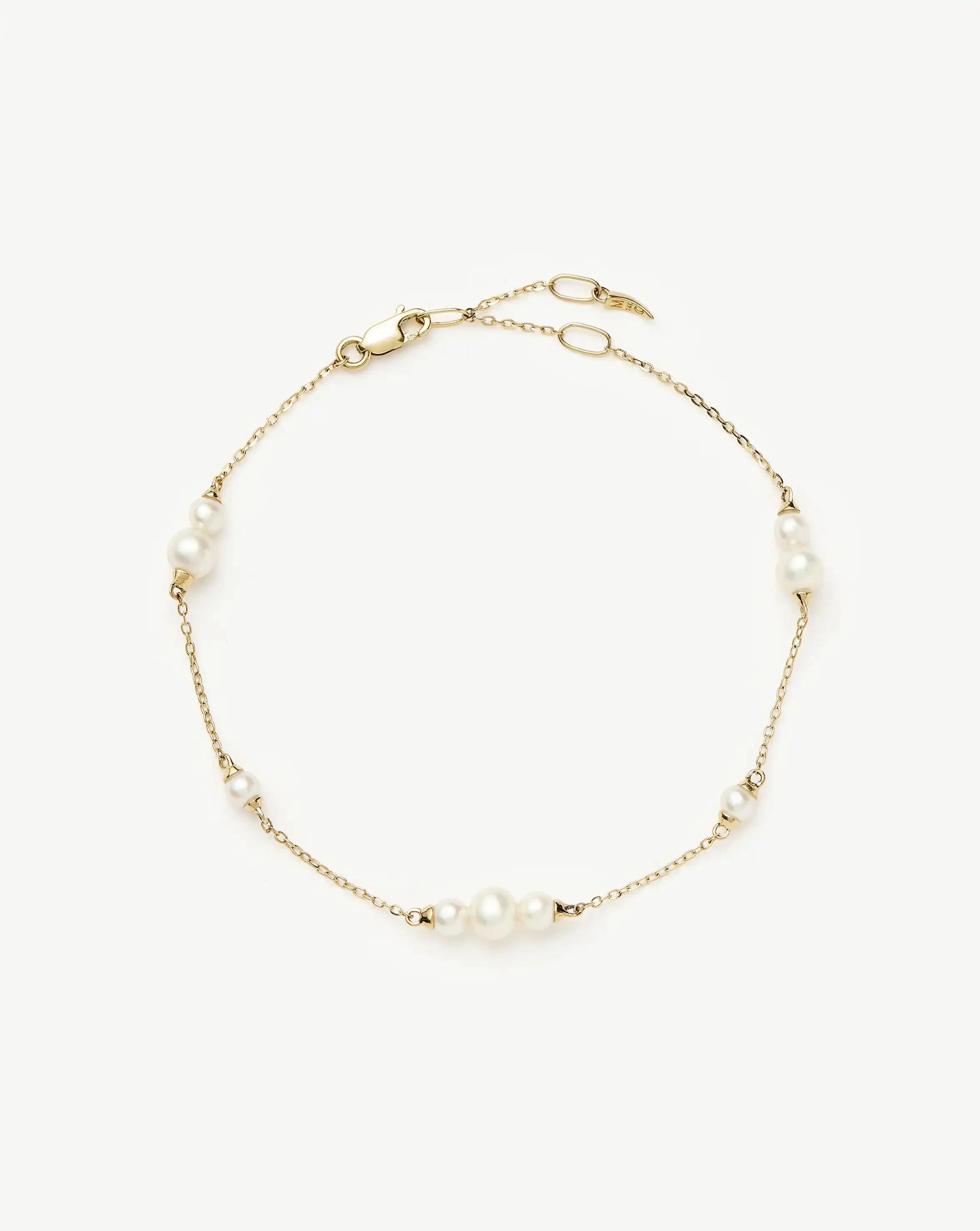 Solid Gold Pearl Chain Bracelet | 14k Solid Gold/Pearl Bracelets Missoma 