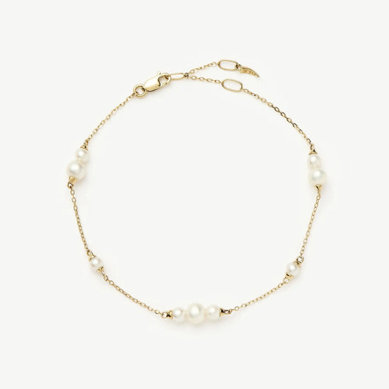 Solid Gold Pearl Chain Bracelet | 14k Solid Gold/Pearl Bracelets Missoma 