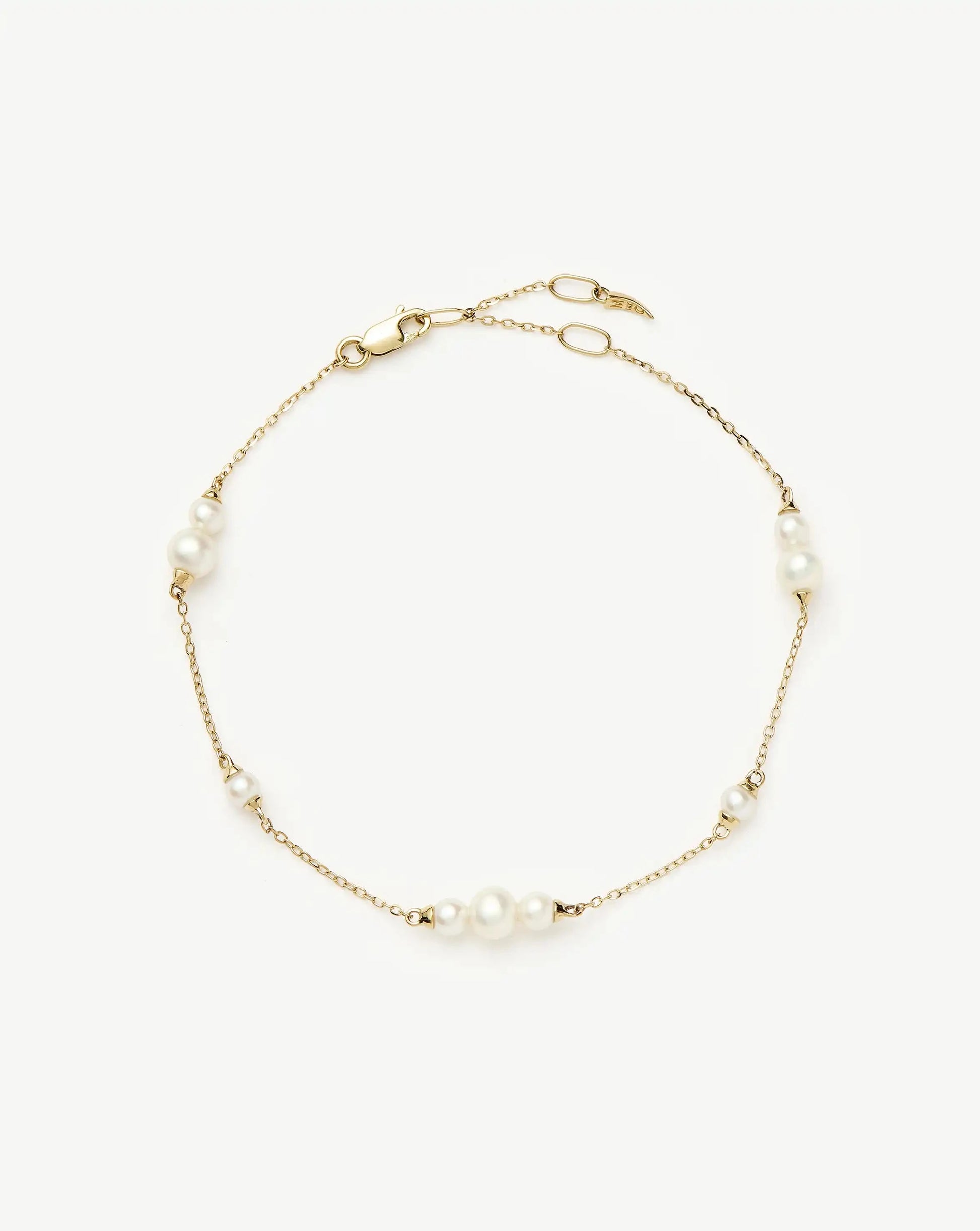 Solid Gold Pearl Chain Bracelet | 14k Solid Gold/Pearl Bracelets Missoma 