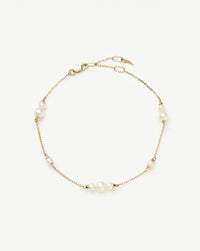Solid Gold Pearl Chain Bracelet | 14k Solid Gold/Pearl Bracelets Missoma 
