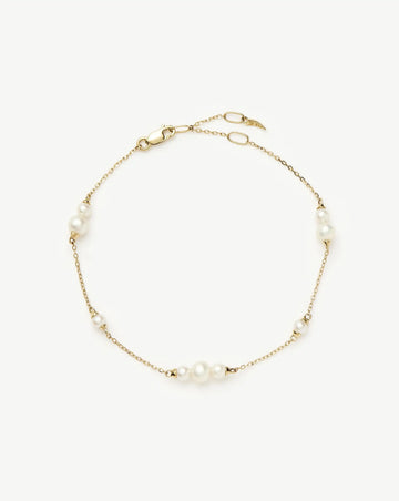 Solid Gold Pearl Chain Bracelet | 14k Solid Gold/Pearl Bracelets Missoma 