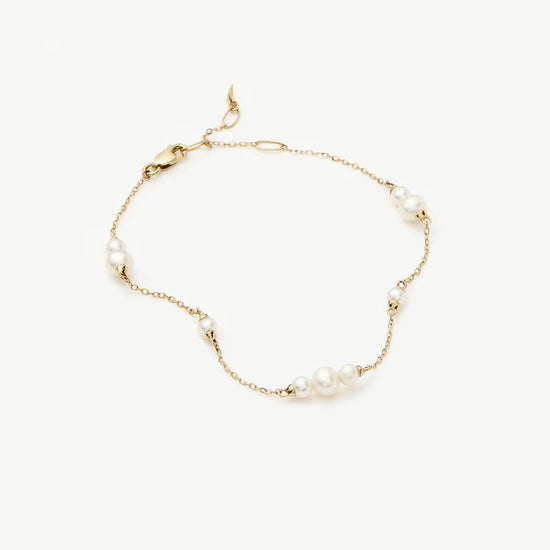 Solid Gold Pearl Chain Bracelet | 14k Solid Gold/Pearl Bracelets Missoma 