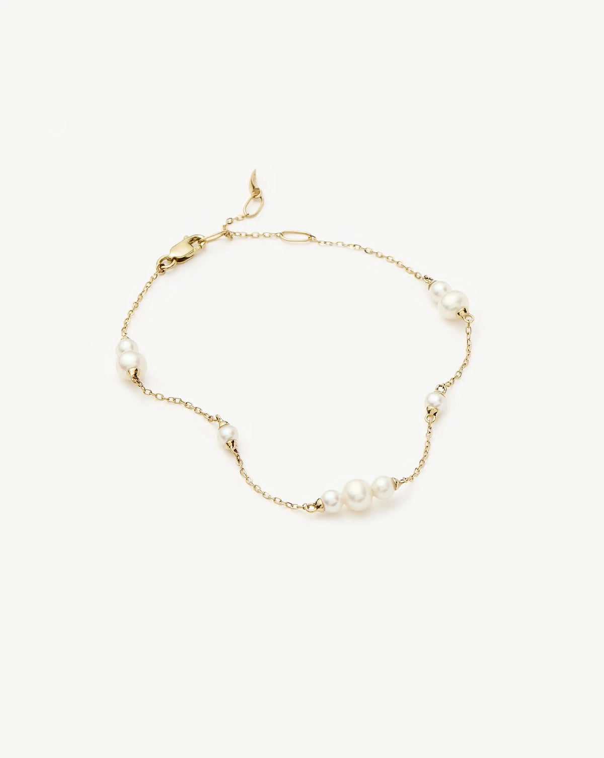 Solid Gold Pearl Chain Bracelet | 14k Solid Gold/Pearl Bracelets Missoma 