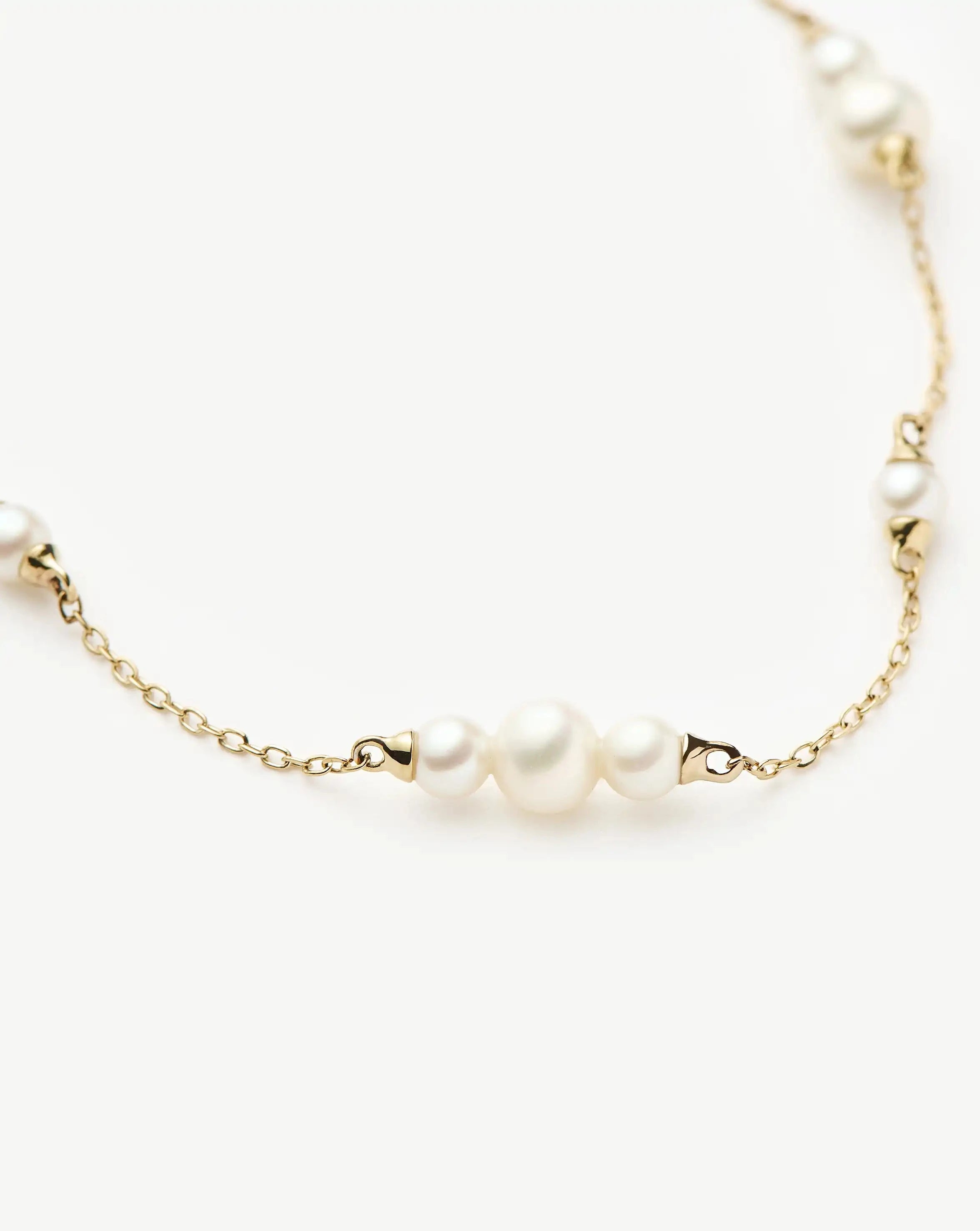 Solid Gold Pearl Chain Bracelet | 14k Solid Gold/Pearl Bracelets Missoma 