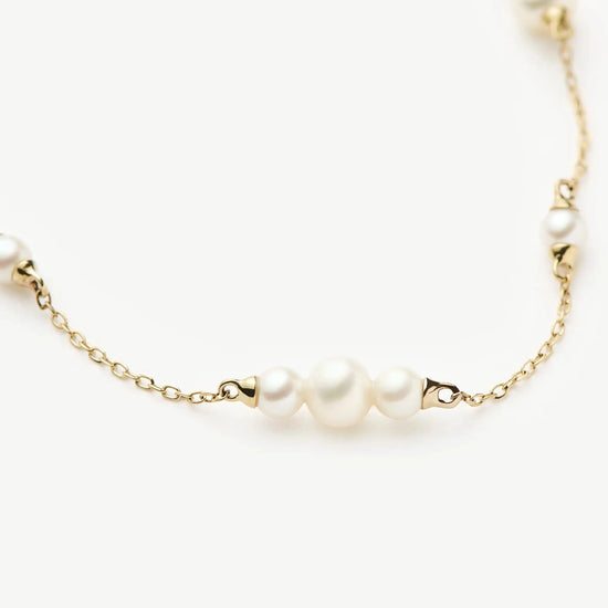 Solid Gold Pearl Chain Bracelet | 14k Solid Gold/Pearl Bracelets Missoma 