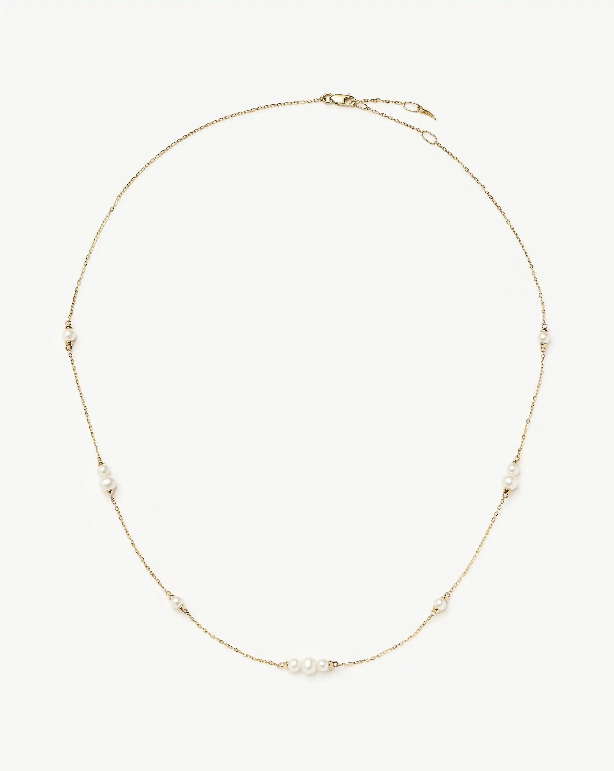 Solid Gold Pearl Chain Necklace | 14k Solid Gold/Pearl Necklaces Missoma 