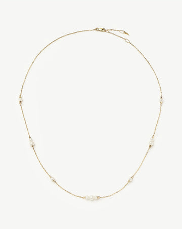 Solid Gold Pearl Chain Necklace | 14k Solid Gold/Pearl Necklaces Missoma 