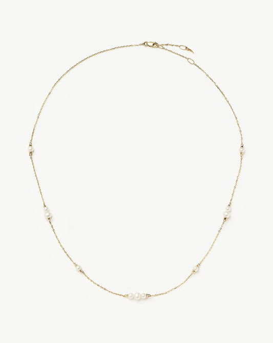Solid Gold Pearl Chain Necklace | 14k Solid Gold/Pearl Necklaces Missoma 
