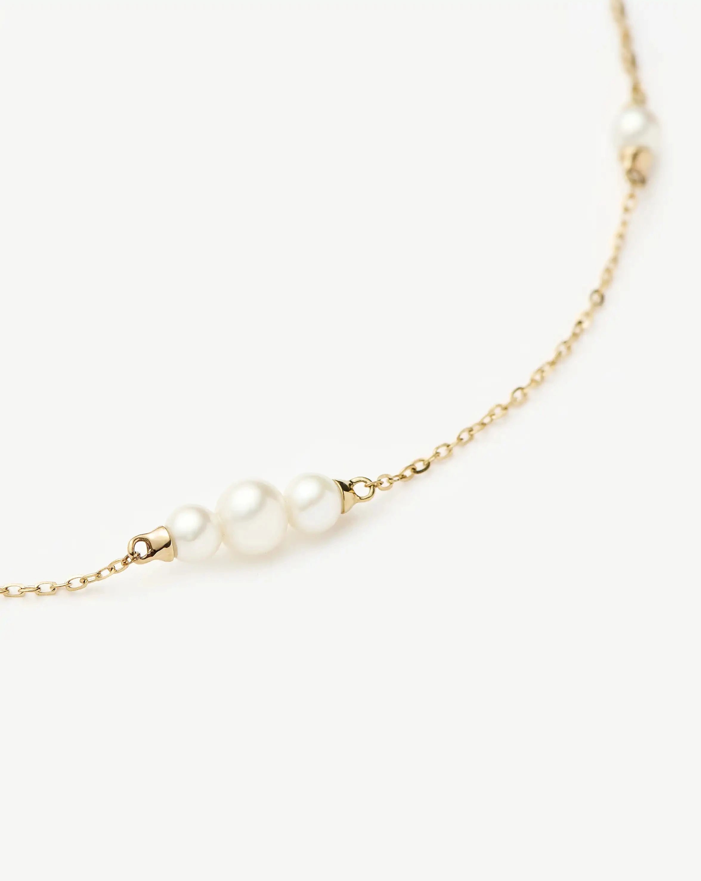 Solid Gold Pearl Chain Necklace | 14k Solid Gold/Pearl Necklaces Missoma 