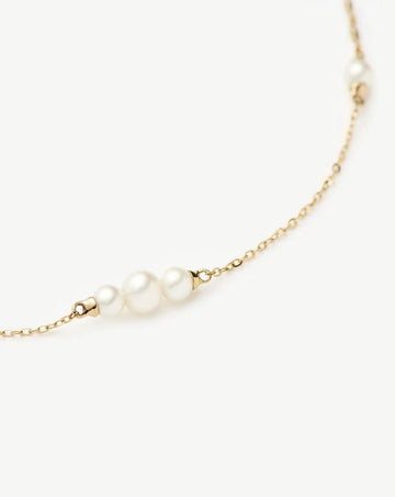 Solid Gold Pearl Chain Necklace | 14k Solid Gold/Pearl Necklaces Missoma 