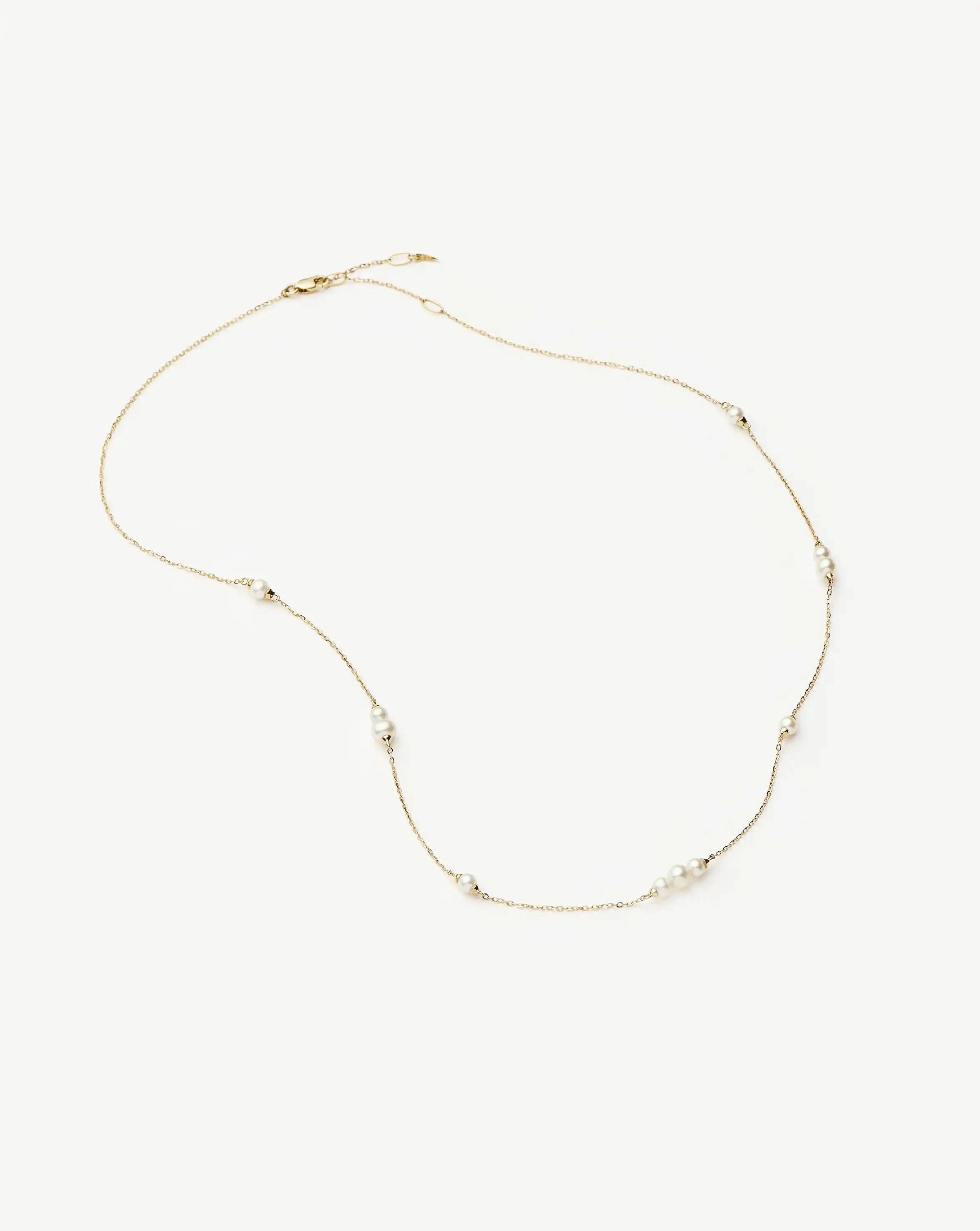Solid Gold Pearl Chain Necklace | 14k Solid Gold/Pearl Necklaces Missoma 