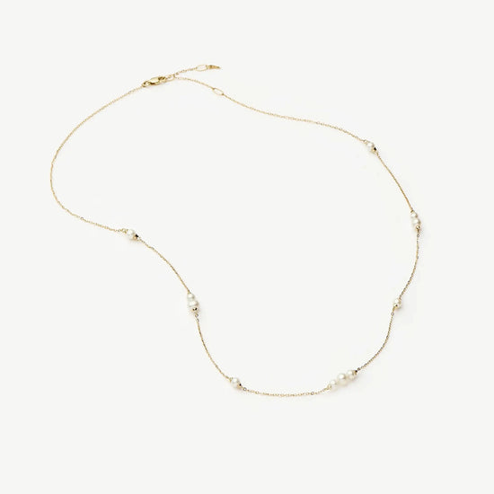 Solid Gold Pearl Chain Necklace | 14k Solid Gold/Pearl Necklaces Missoma 