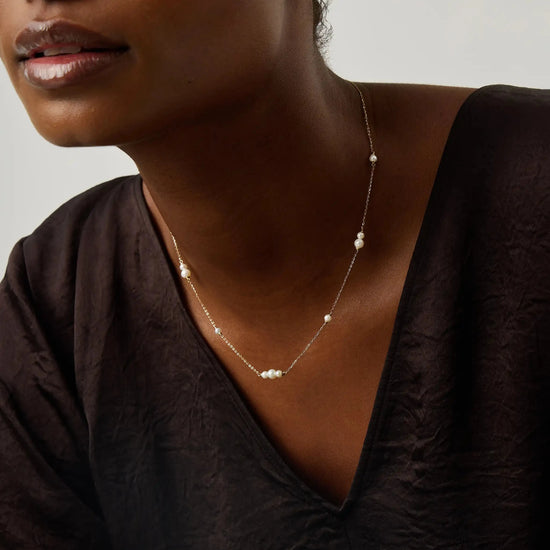 Solid Gold Pearl Chain Necklace | 14k Solid Gold/Pearl Necklaces Missoma 