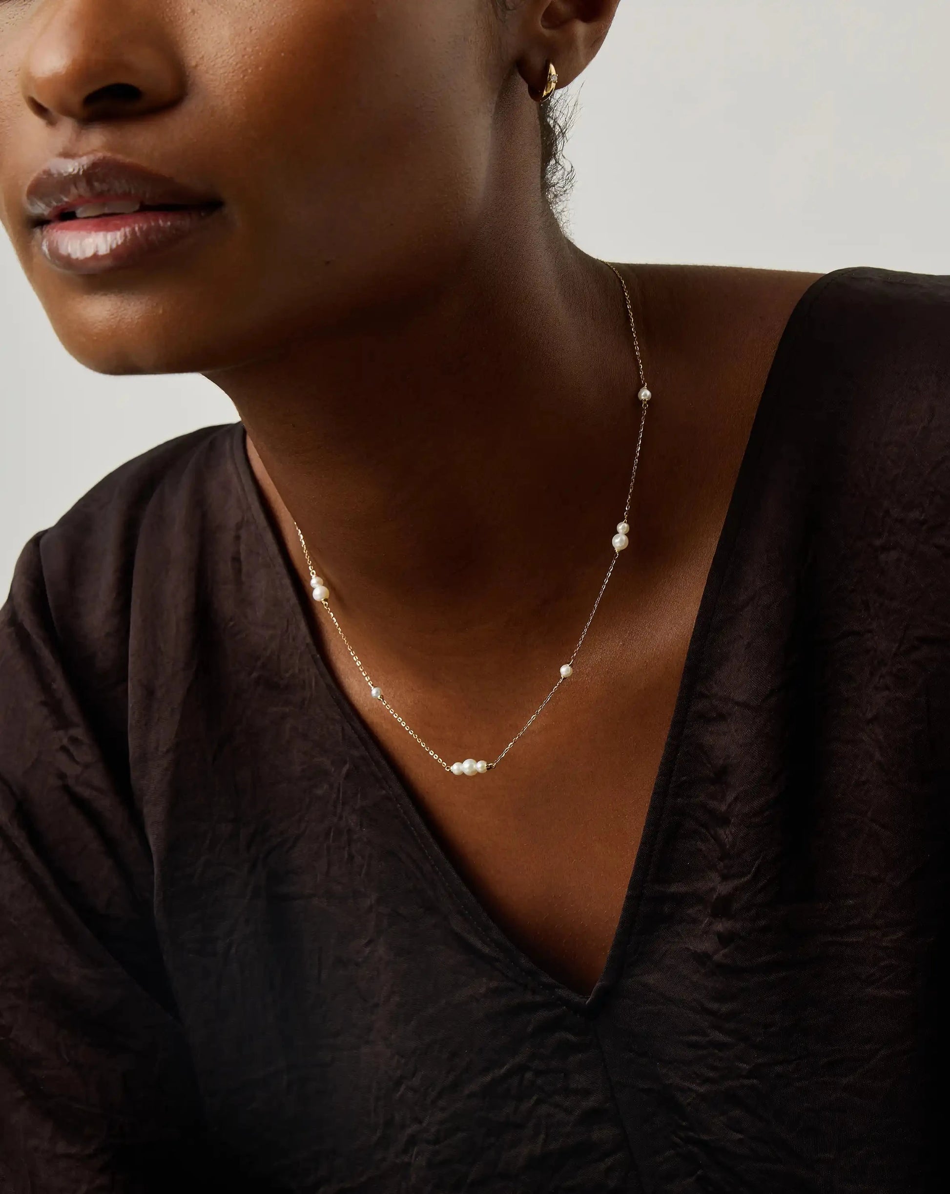 Solid Gold Pearl Chain Necklace | 14k Solid Gold/Pearl Necklaces Missoma 