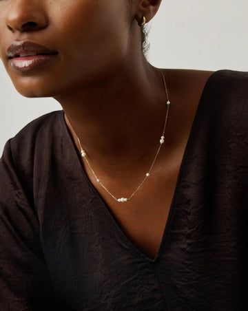 Solid Gold Pearl Chain Necklace | 14k Solid Gold/Pearl Necklaces Missoma 