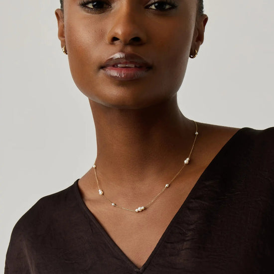 Solid Gold Pearl Chain Necklace | 14k Solid Gold/Pearl Necklaces Missoma 