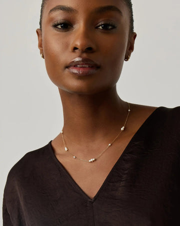 Solid Gold Pearl Chain Necklace | 14k Solid Gold/Pearl Necklaces Missoma 