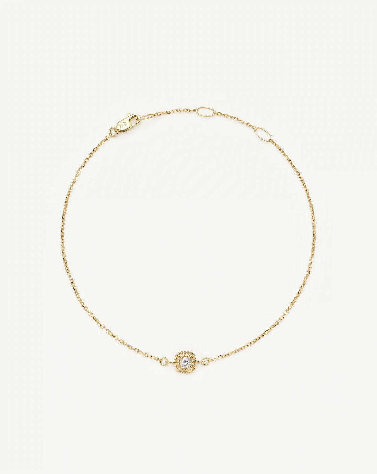 Solid Gold Sapphire Baya Bracelet | 9k Solid Yellow Gold/Lab Grown White Sapphire Bracelets Missoma 